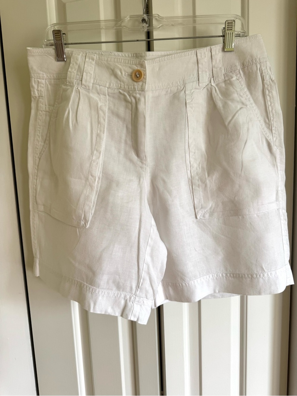 MARC AUREL Women White Linen Shorts 38/8 EUC